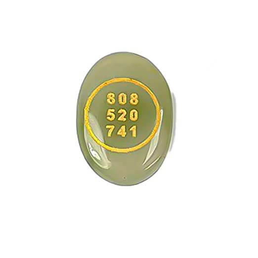 Green Aventurine Crystal Stone Switch Word Angel number 808 520 721 to Attract Money & Luck Natural Cabochon Oval Shape Gemstone for Reiki Healing Feng Shui Abundance Coin Decorative Showpiece - 4 cm  (Crystal, Light Green)