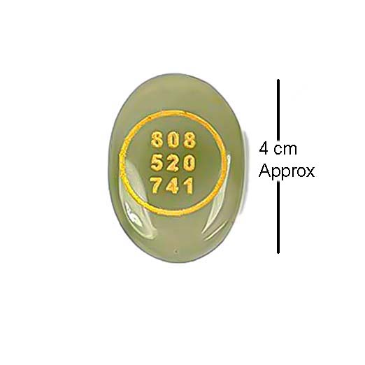 Pre Energized Natural Superior Green Aventurine with Angle number & Zibu Symbol Cabochon Coin for Good Luck for Money and Relationship Certified Feng Shui Both Side
