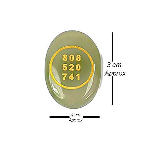 Green Aventurine Crystal Stone Switch Word Angel number 808 520 721 to Attract Money & Luck Natural Cabochon Oval Shape Gemstone for Reiki Healing Feng Shui Abundance Coin Decorative Showpiece - 4 cm  (Crystal, Light Green)