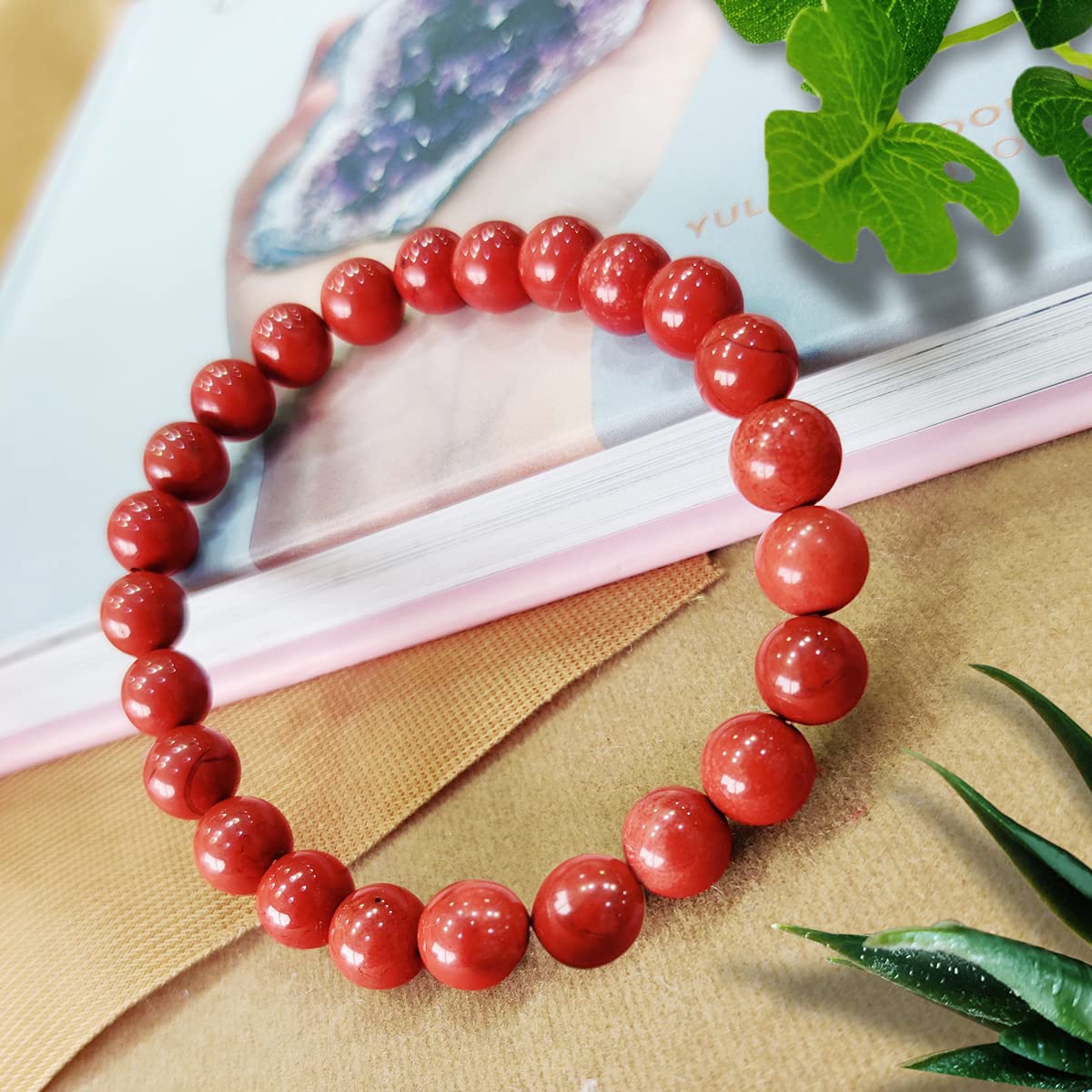 Red Jasper Unisex Natural Crystal Stone Bracelet