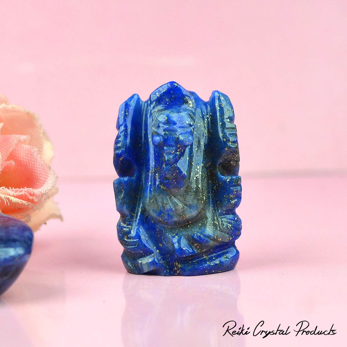 Natural Lapis Lazuli Ganesha Idol, Crystal Ganesha Idol for Car Dashboard 1 Inch Approx (Color : Blue)