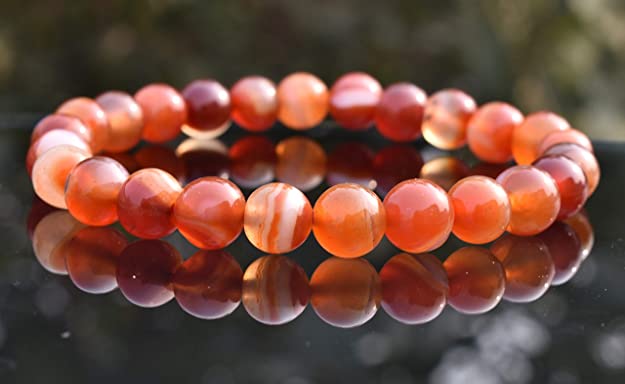 Reshamm Pre-Energized Unisex Premium Red Sulemani Natural Crystal Stone Bracelet for Spritual Insight, Emotional Balance and Root Chakra Alignment