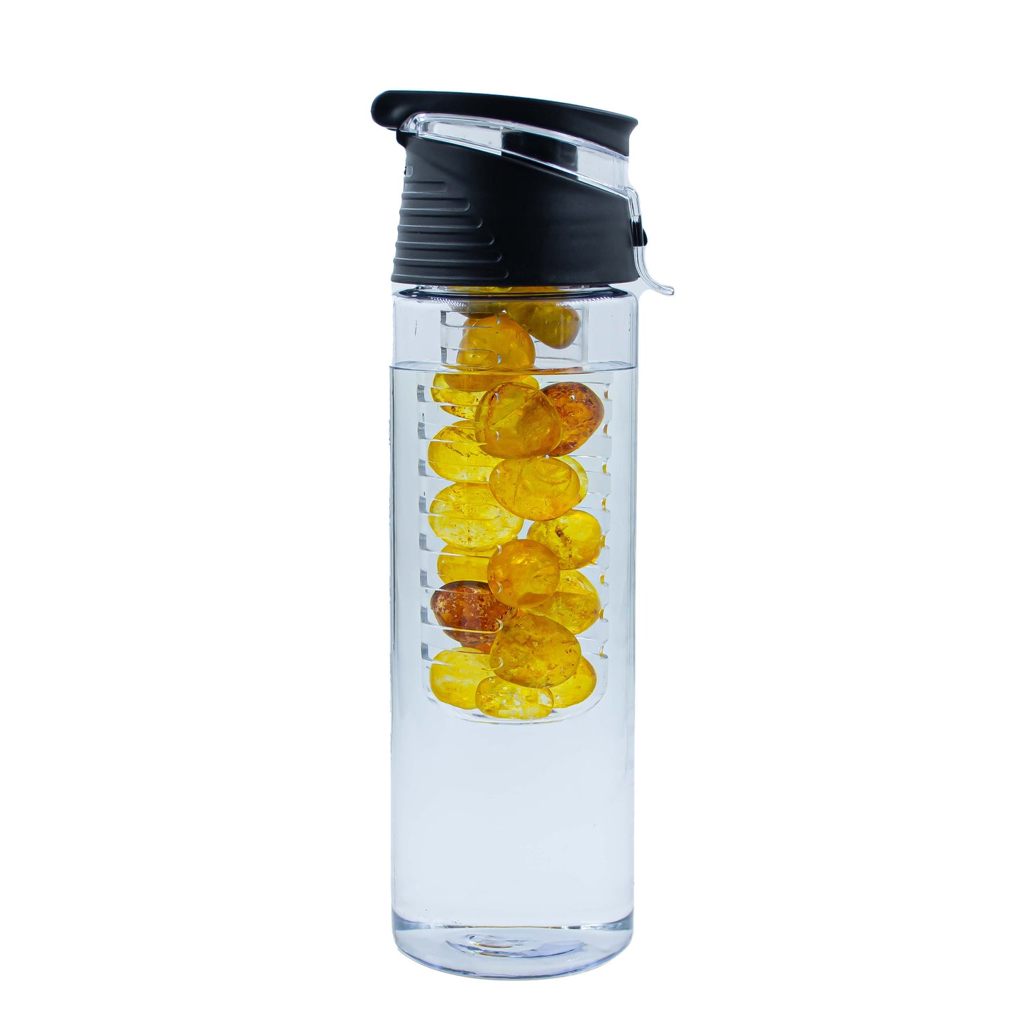Plastic Water Bottle | Capacity: 800 ml | Color: Black | Pack of 2 | Stone : Citrin | Yellow |