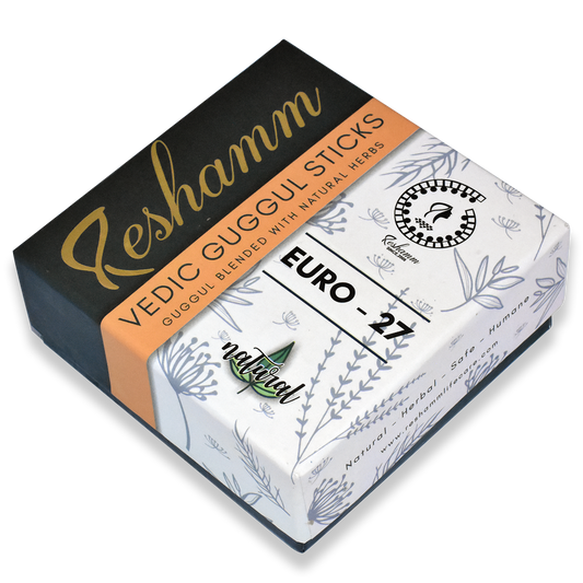Vedic Guggul Sticks (Euro 27) made of Guggul & 26 Natural Herbs Powder. Festival gifts, Aroma Therapy, Positive vibes. Beautiful packaging. 30 sticks Pack.