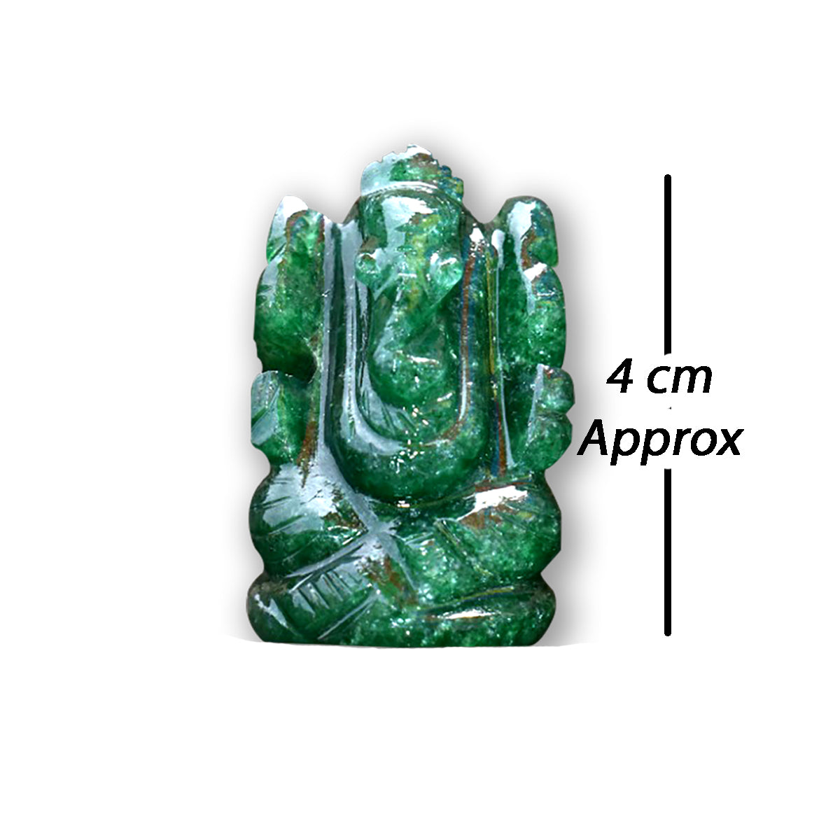 Handmade Showpieces Figurine Green Aventurine Stone Religious Idol Ganesha