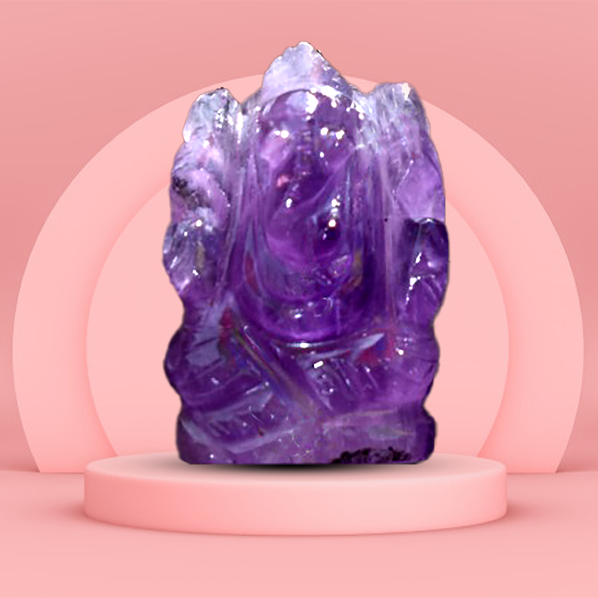 Natural Amethyst Ganesha Stone Idol for Car Dashboard Healing Crystal Amethyst Ganesha Idol