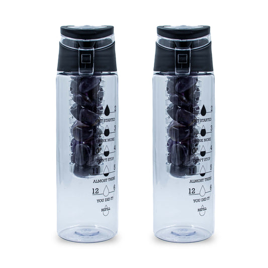 Plastic Water Bottle | Capacity : 800 ml | Color : Purple | Pack of 1 | Crystal : Amethyst |