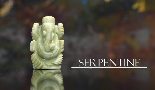 Handmade Showpieces Figurine Serpentine Stone Religious Idol Ganesha