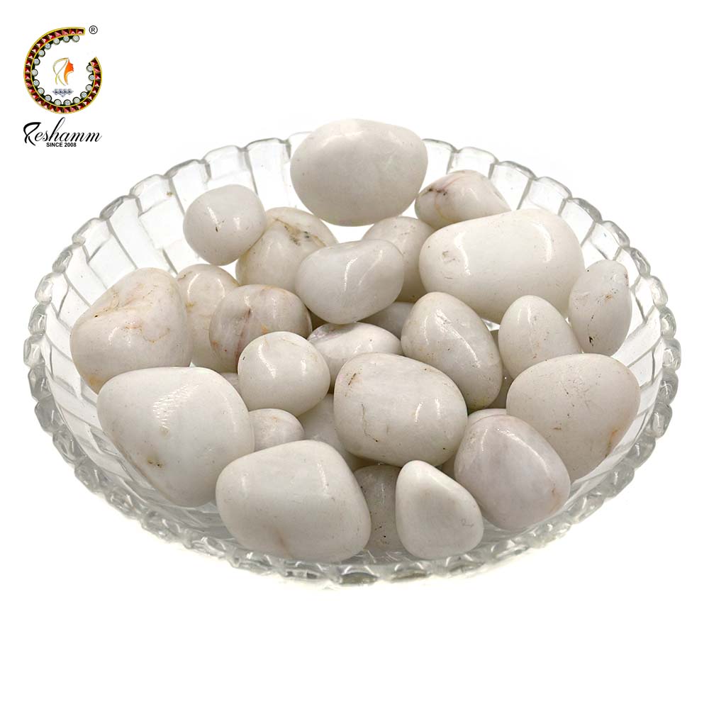White King Agate Quartz Tumble 5 Pcs (Five) 60-70 Gm 15-25mm Polished Original Natural Crystal Gemstone Stones for Reiki Crystal Healing Aura Cleaning Tumbling Chakras Balancing Meditation