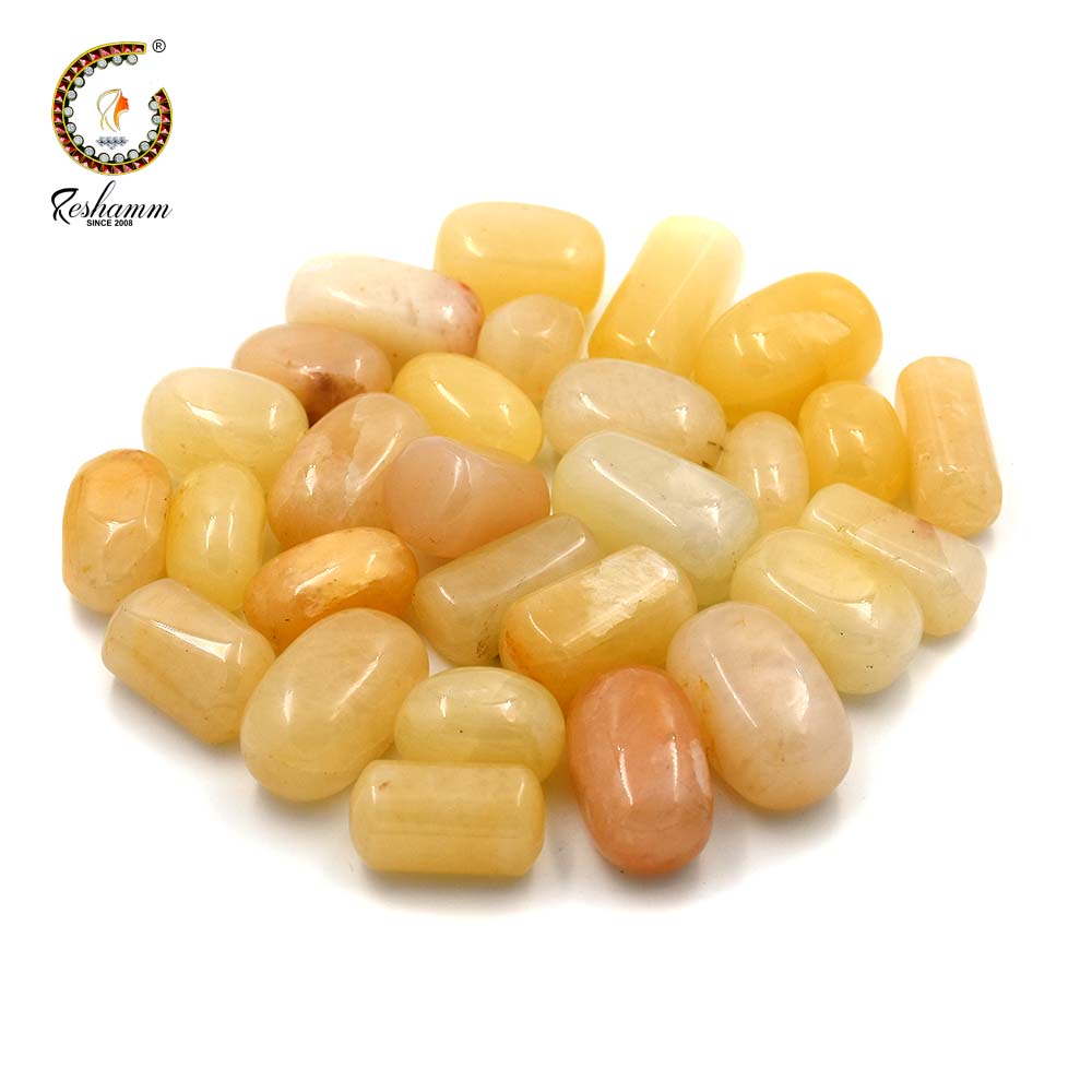 Yellow Calcite Energized Crystal Tumble for calmness of mind and mental clarity, Fengshui remedy